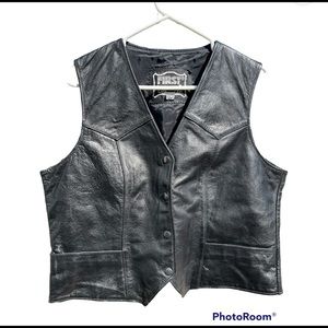 Genuine Leather Vest XL
